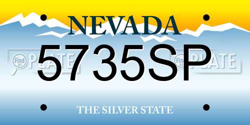 5735SP Nevada License Plate