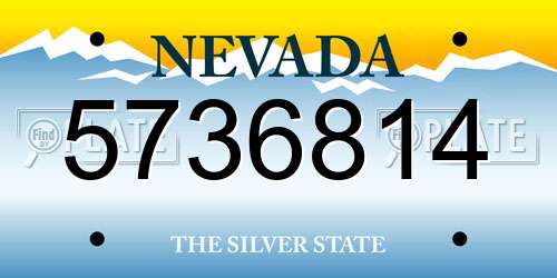 5736814 Nevada License Plate