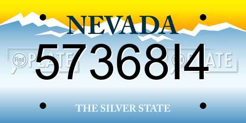 57368I4 Nevada License Plate