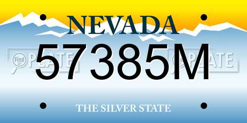 57385M Nevada License Plate