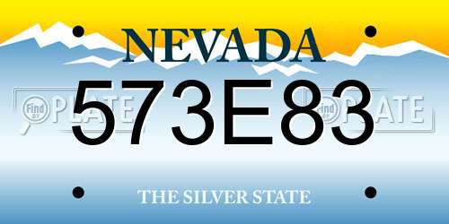 573E83 Nevada License Plate