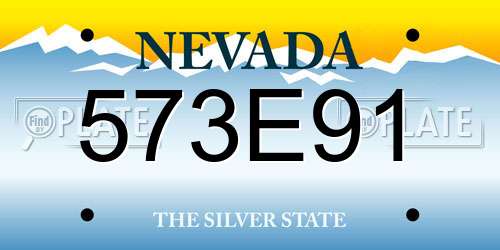 573E91 Nevada License Plate