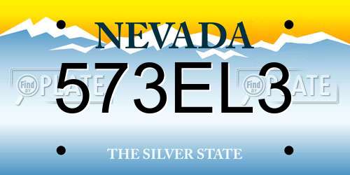 573EL3 Nevada License Plate