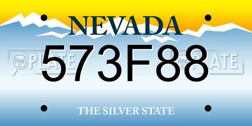 573F88 Nevada License Plate