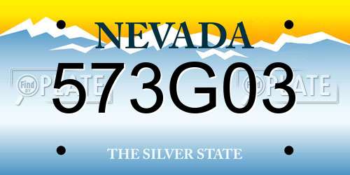 573G03 Nevada License Plate
