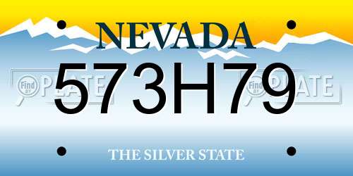 573H79 Nevada License Plate