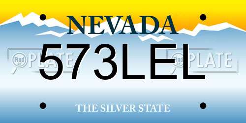 573LEL Nevada License Plate