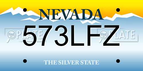 573LFZ Nevada License Plate