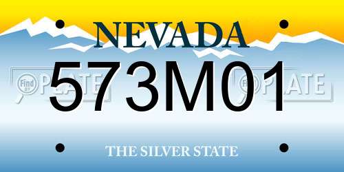 573M01 Nevada License Plate