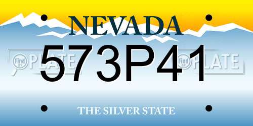573P41 Nevada License Plate