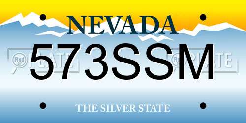 573SSM Nevada License Plate