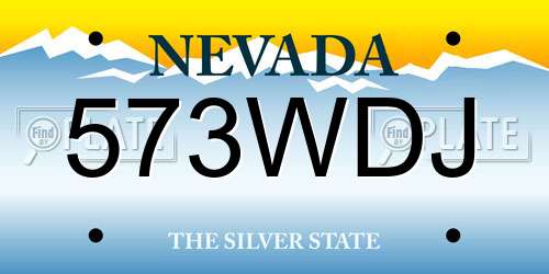 573WDJ Nevada License Plate