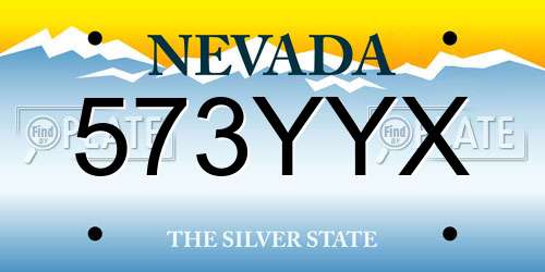 573YYX Nevada License Plate