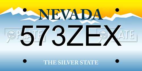 573ZEX Nevada License Plate