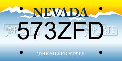 573ZFD Nevada License Plate