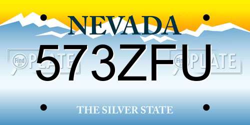 573ZFU Nevada License Plate