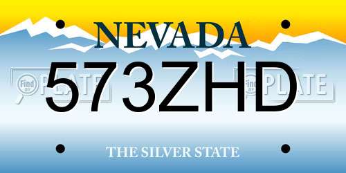 573ZHD Nevada License Plate