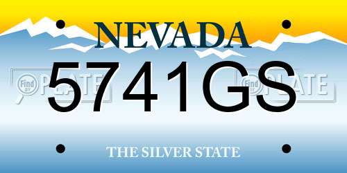 5741GS Nevada License Plate