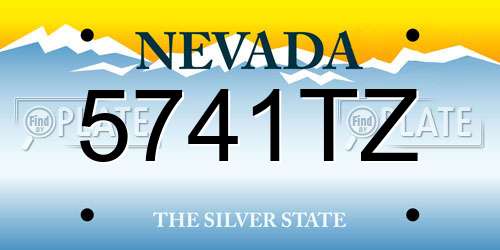 5741TZ Nevada License Plate