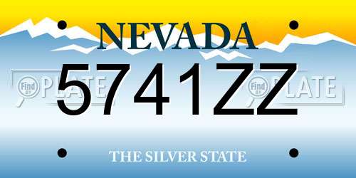 5741ZZ Nevada License Plate