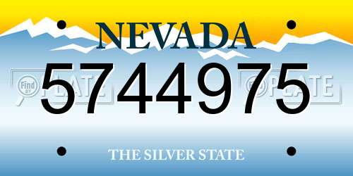 5744975 Nevada License Plate