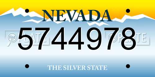 5744978 Nevada License Plate