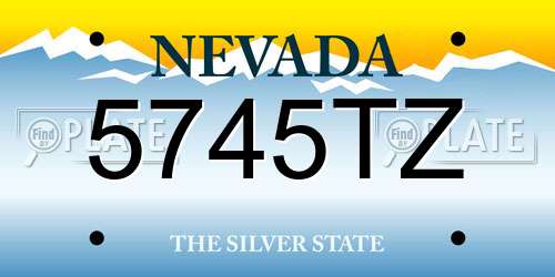 5745TZ Nevada License Plate