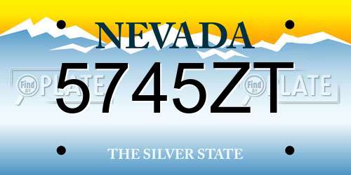 5745ZT Nevada License Plate
