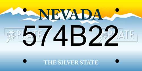 574B22 Nevada License Plate