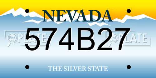 574B27 Nevada License Plate