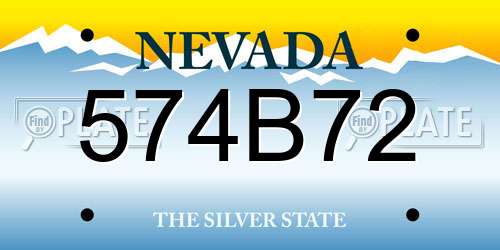 574B72 Nevada License Plate