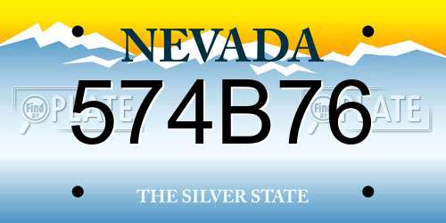 574B76 Nevada License Plate