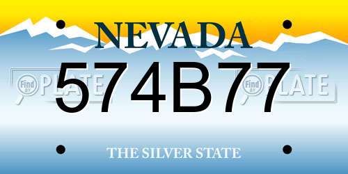 574B77 Nevada License Plate