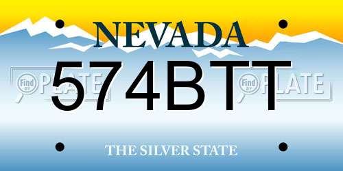 574BTT Nevada License Plate
