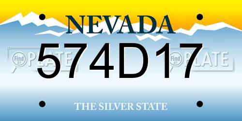 574D17 Nevada License Plate