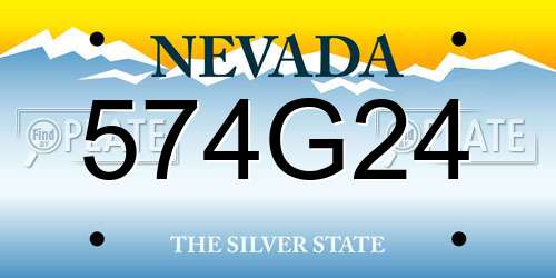 574G24 Nevada License Plate