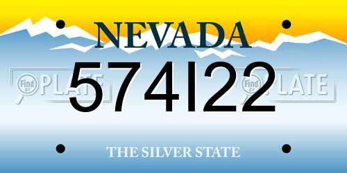 574I22 Nevada License Plate