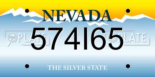 574I65 Nevada License Plate