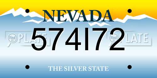 574I72 Nevada License Plate