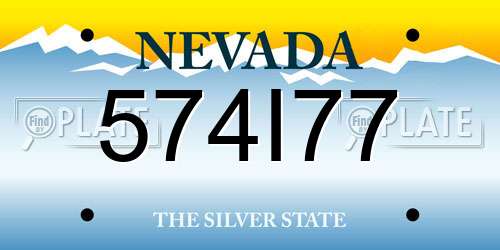 574I77 Nevada License Plate