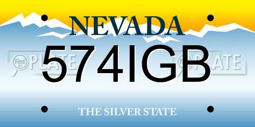 574IGB Nevada License Plate