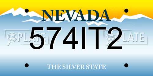 574IT2 Nevada License Plate