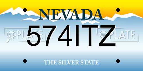 574ITZ Nevada License Plate