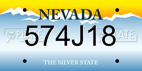 574J18 Nevada License Plate