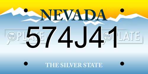 574J41 Nevada License Plate