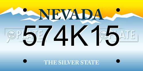 574K15 Nevada License Plate