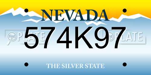 574K97 Nevada License Plate