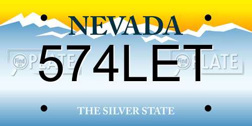 574LET Nevada License Plate