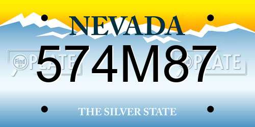 574M87 Nevada License Plate