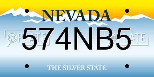 574NB5 Nevada License Plate